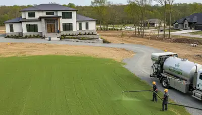 Hydroseeding lawn service by Chop Chop Landscaping in Charlotte, NC for lush, even grass growth