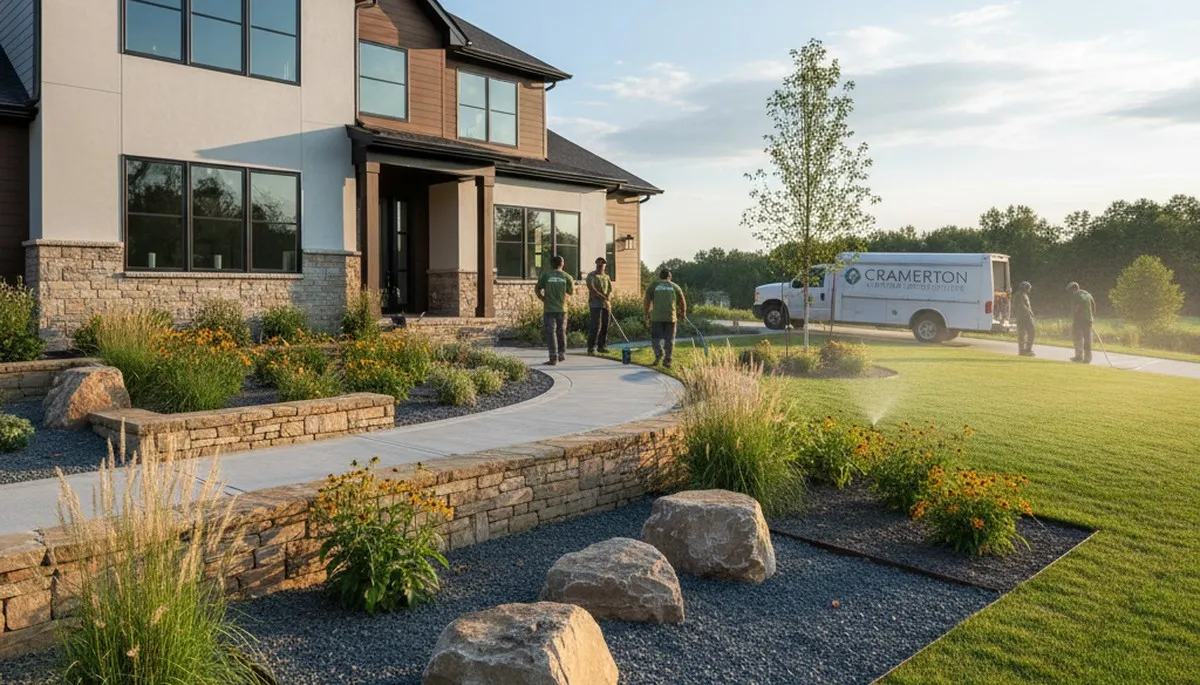 Charlotte, NC landscaping crew providing professional lawn care and landscape maintenance