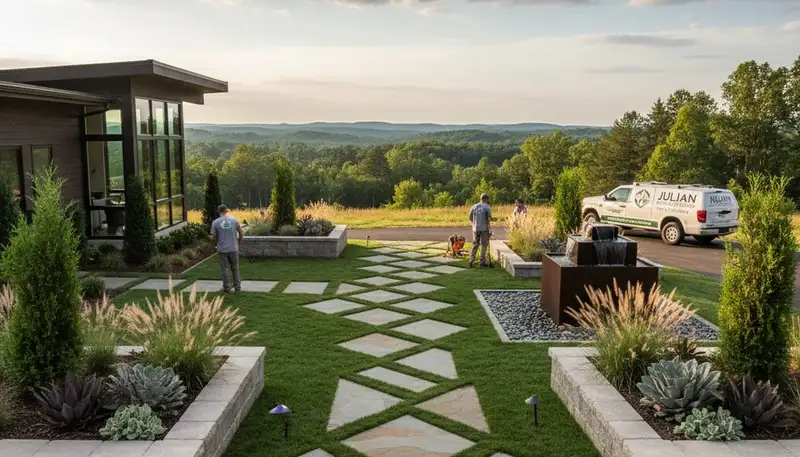 Landscaping team serving Charlotte, NC with professional landscape design and yard maintenance