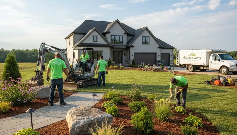 Landscape service team in Charlotte, NC providing professional lawn care and yard maintenance