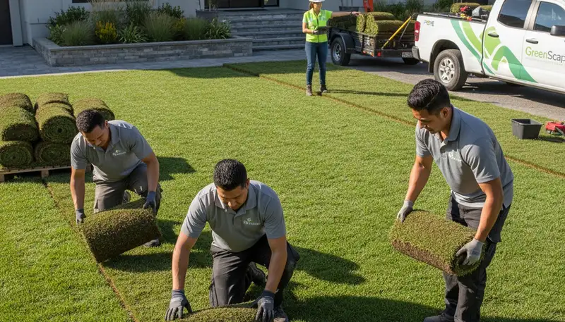 Professional sod installation by Chop Chop Landscaping in Charlotte, NC lawn transformation