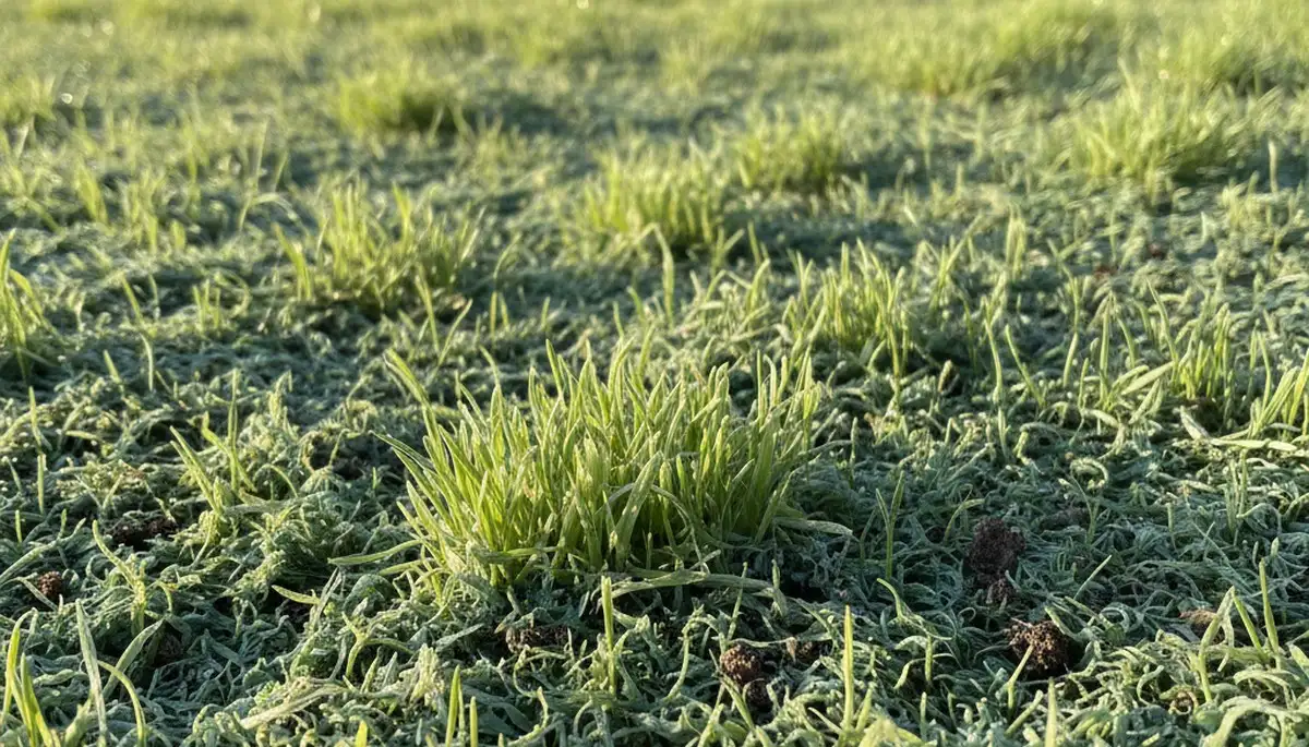 Hydroseeded grass seedlings sprouting during new lawn germination in Charlotte, NC landscaping project